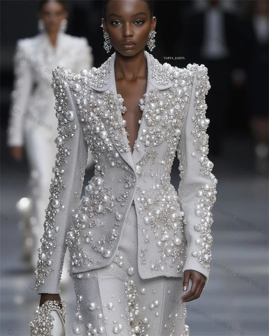 Elegant Pearl Blazer Set