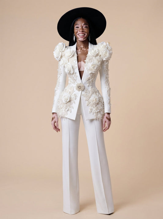 Elegant White Suit Set